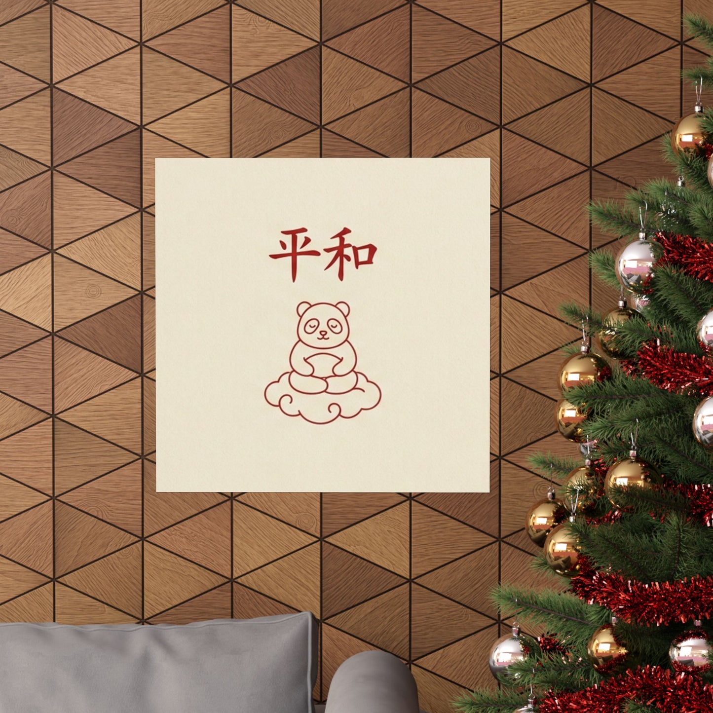 Japanese Peace Panda Meditation Matte Poster