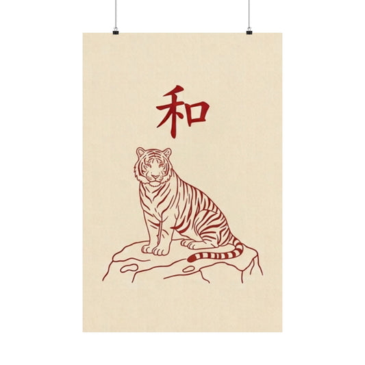 Japanese Peace Tiger Meditation Matte Poster