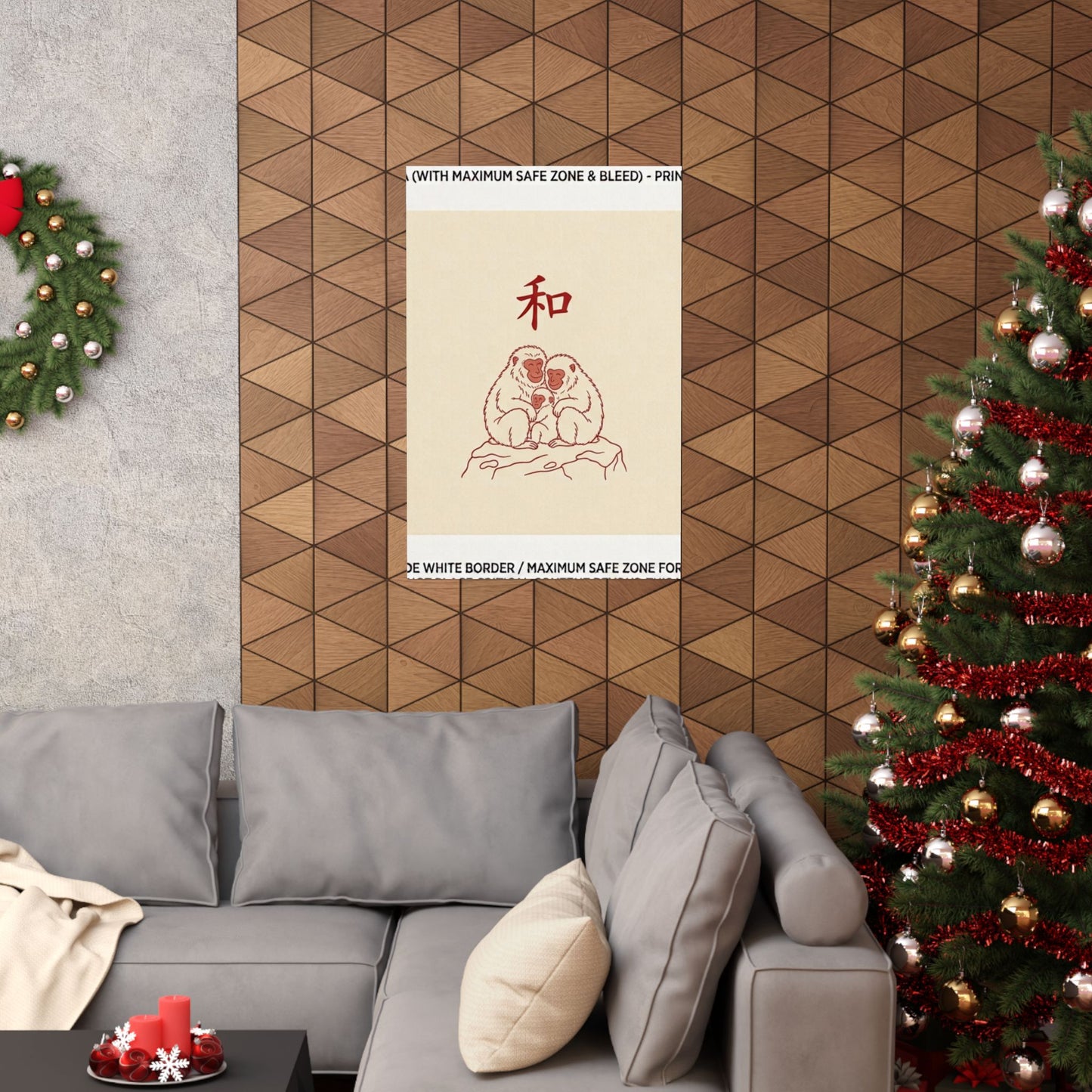 Japanese Peace Macaques Family Meditation Matte Poster
