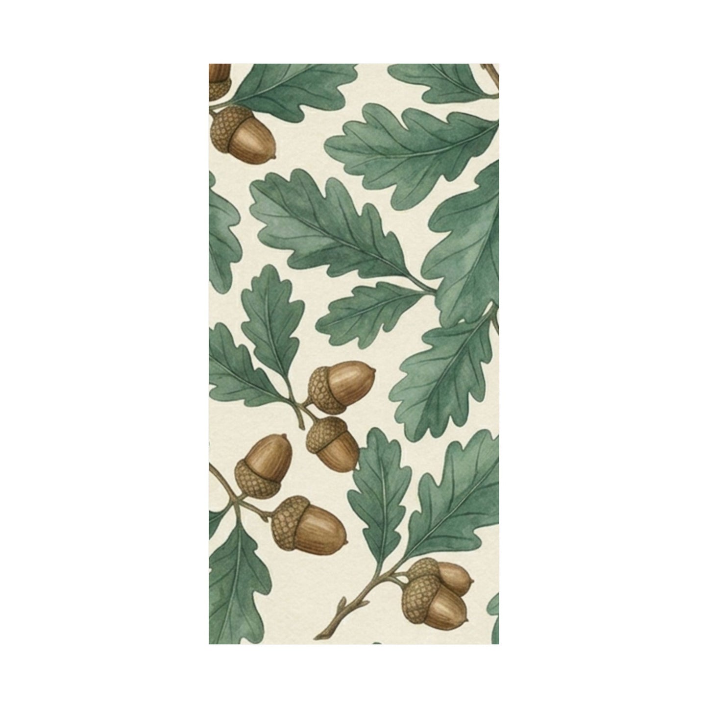 Botanical Oak & Acorns Watercolor Matte Vertical Poster