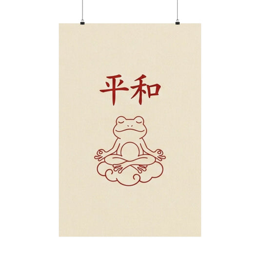 Japanese Peace Frog Meditation Matte Poster