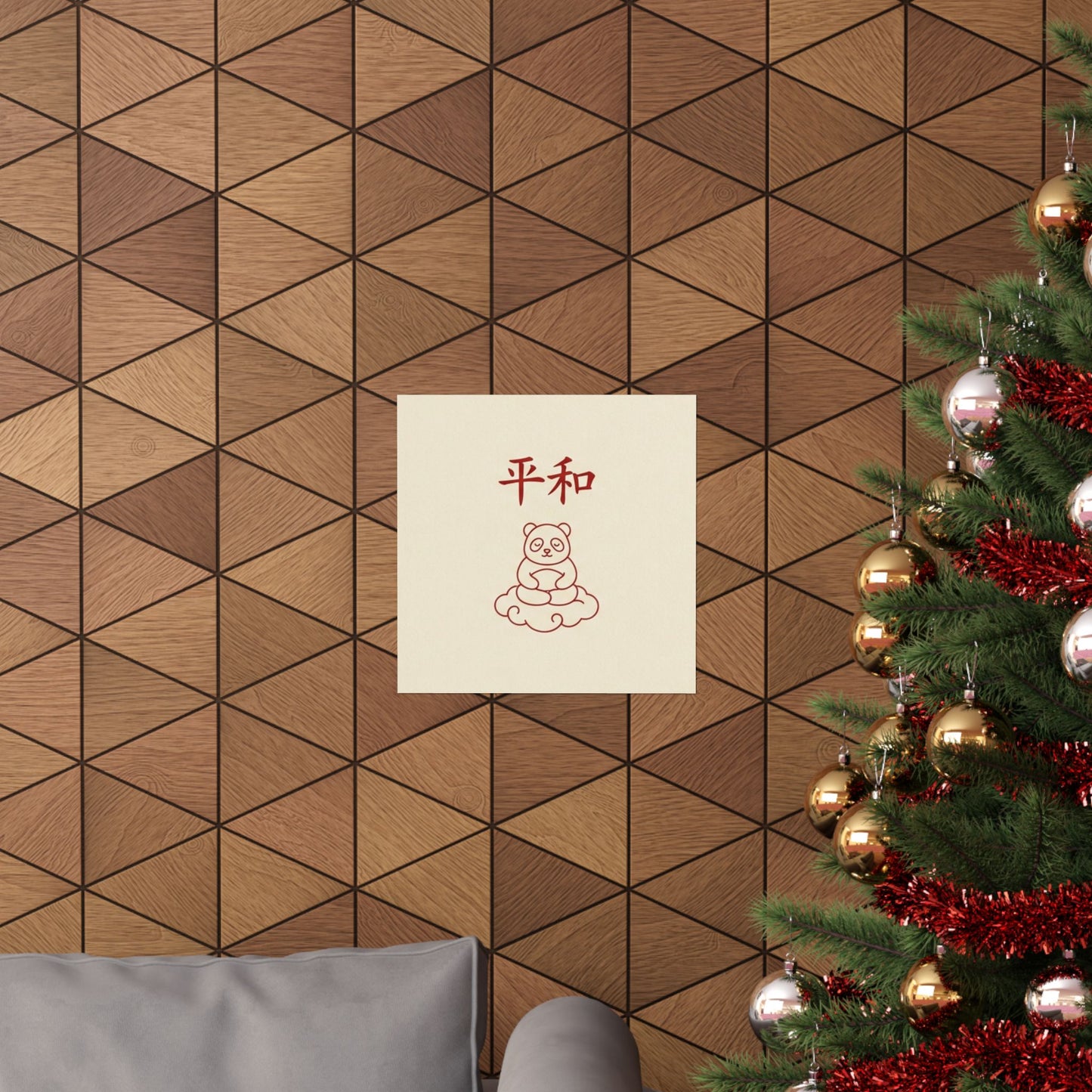 Japanese Peace Panda Meditation Matte Poster