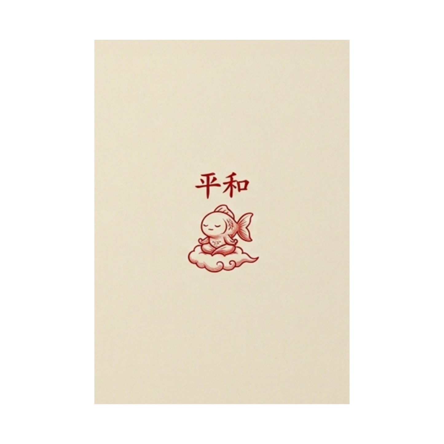 Japanese Peace Goldfish Meditation Matte Vertical Poster