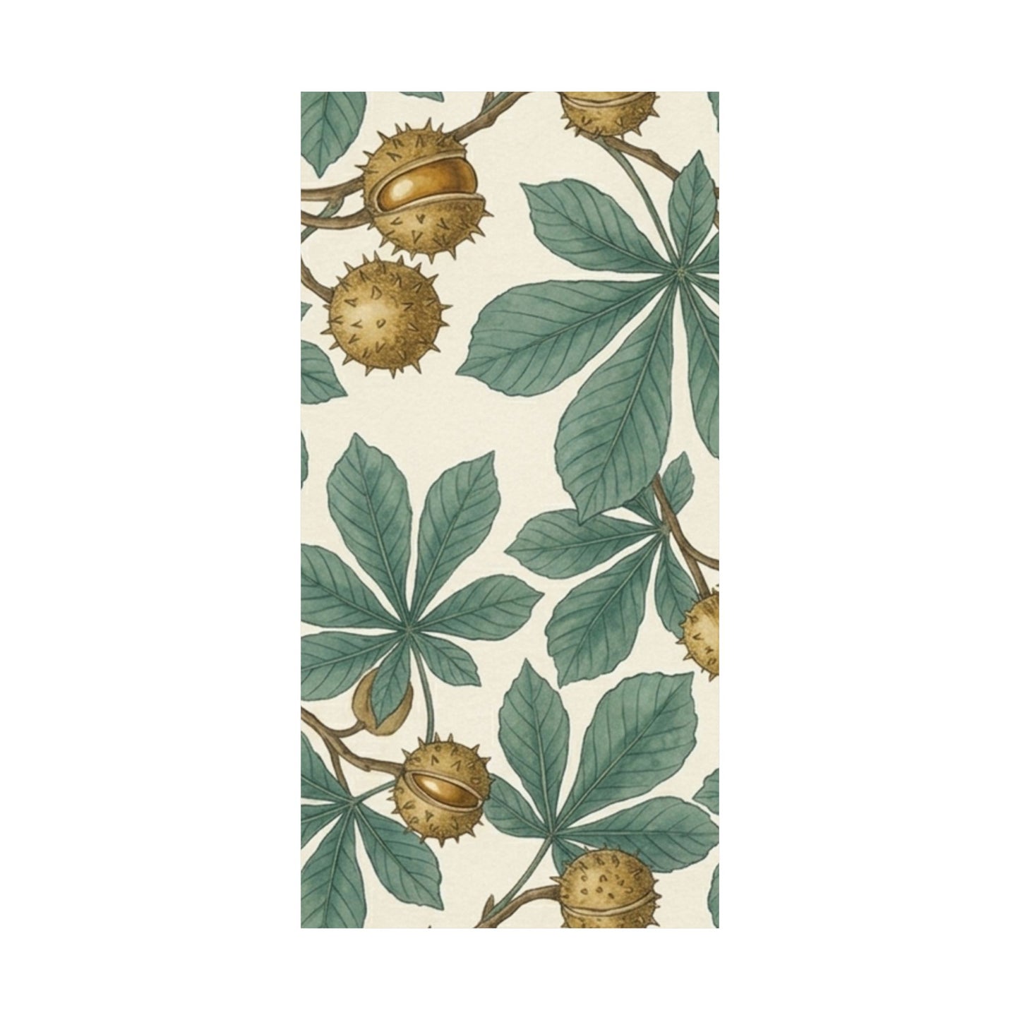 Botanical Conker Watercolor Matte Vertical Poster