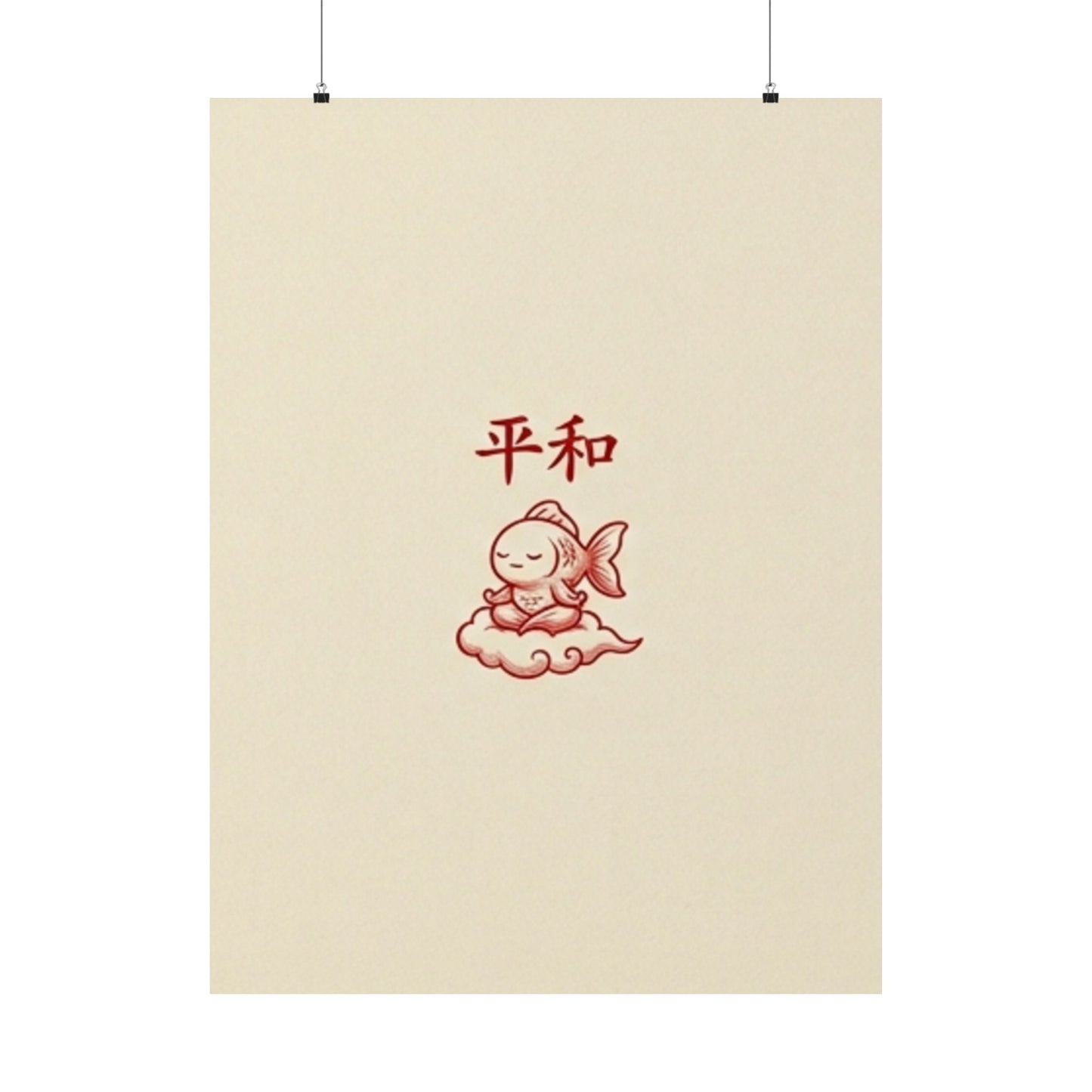 Japanese Peace Goldfish Meditation Matte Vertical Poster