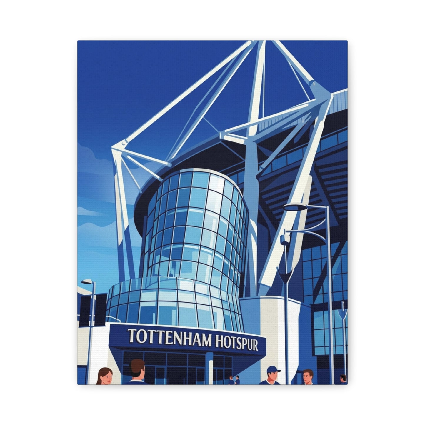 Illustration of Tottenham Hotspur stadium with people around it
