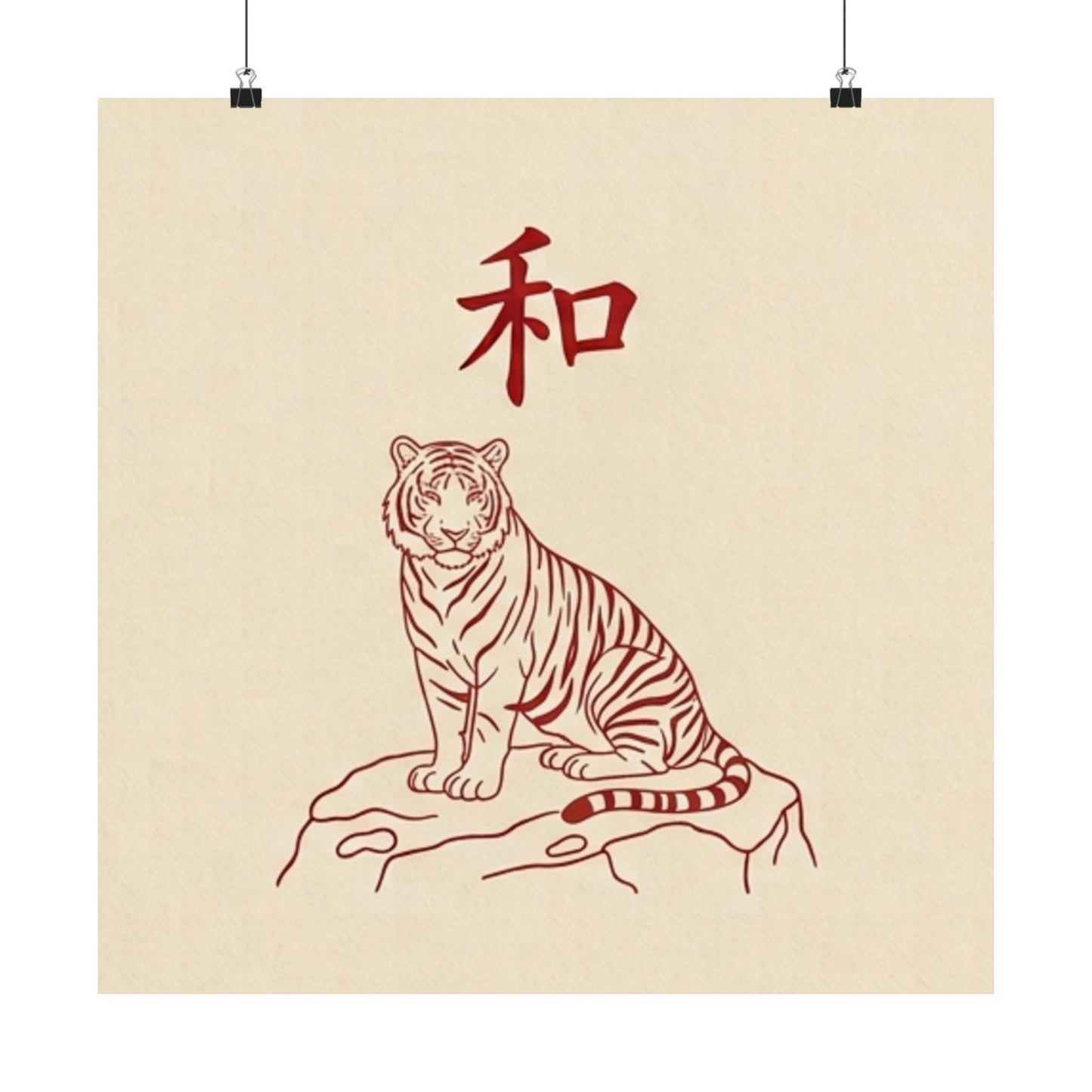 Japanese Peace Tiger Meditation Matte Poster