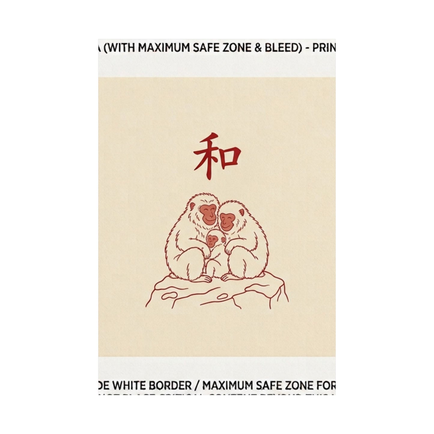 Japanese Peace Macaques Family Meditation Matte Poster