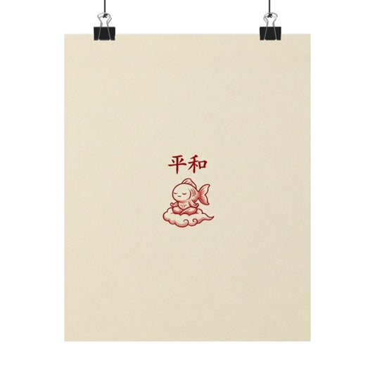 Japanese Peace Goldfish Meditation Matte Vertical Poster