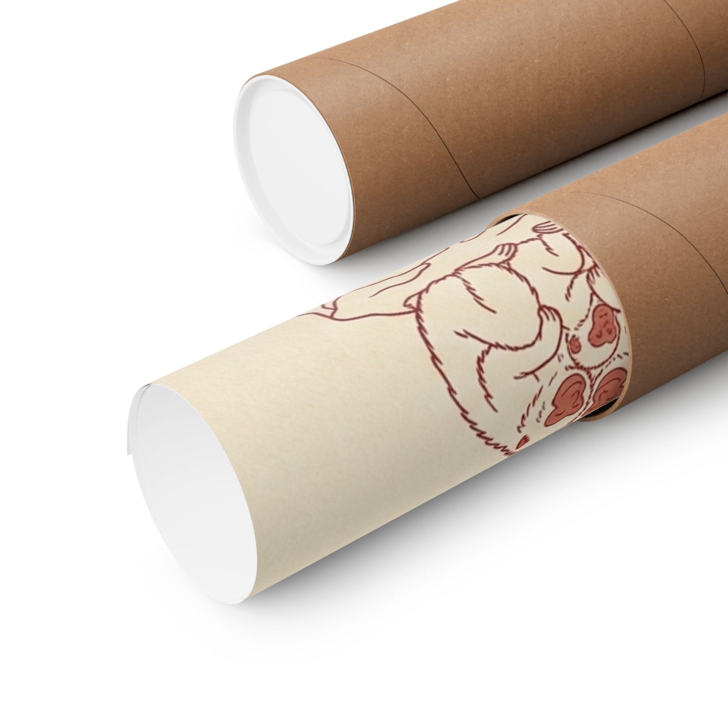 Japanese Peace Macaques Family Meditation Matte Poster