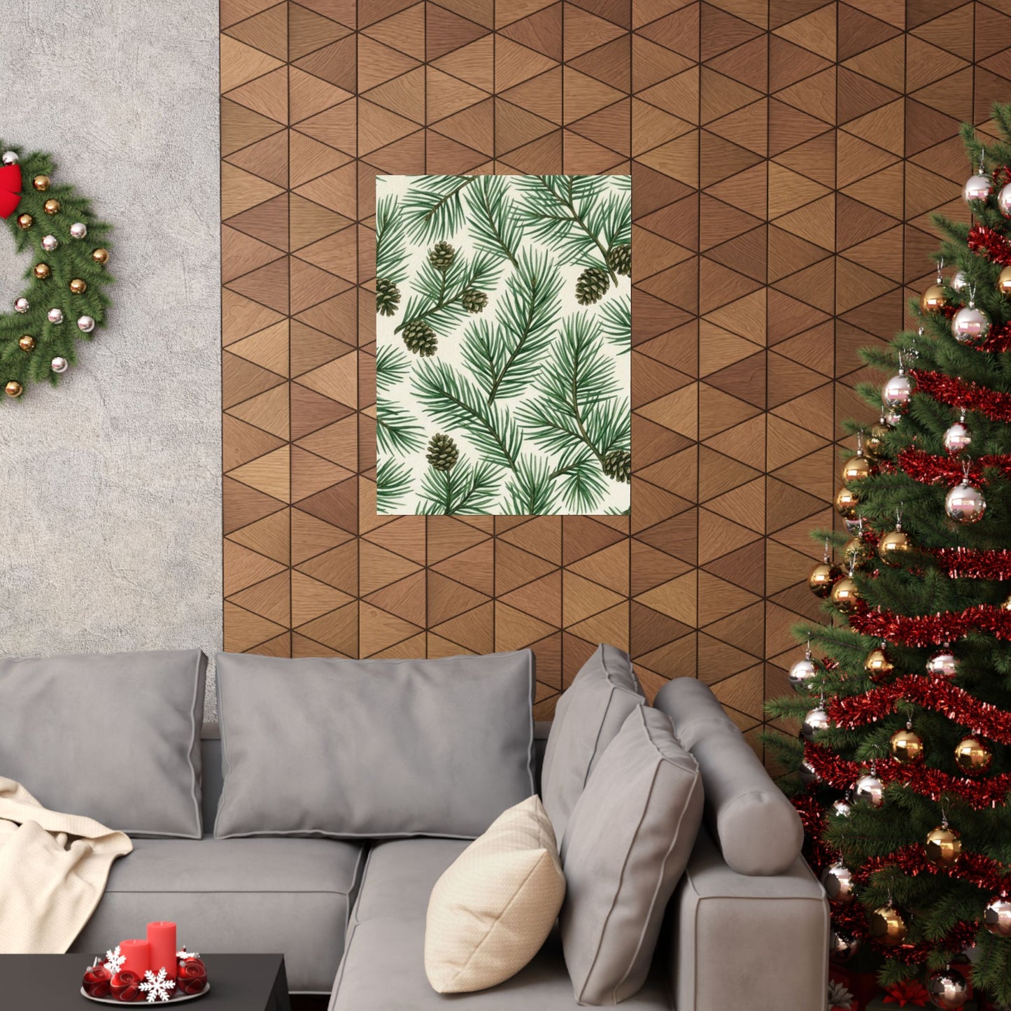 Botanical Pine Frongs Watercolor Matte Vertical Poster