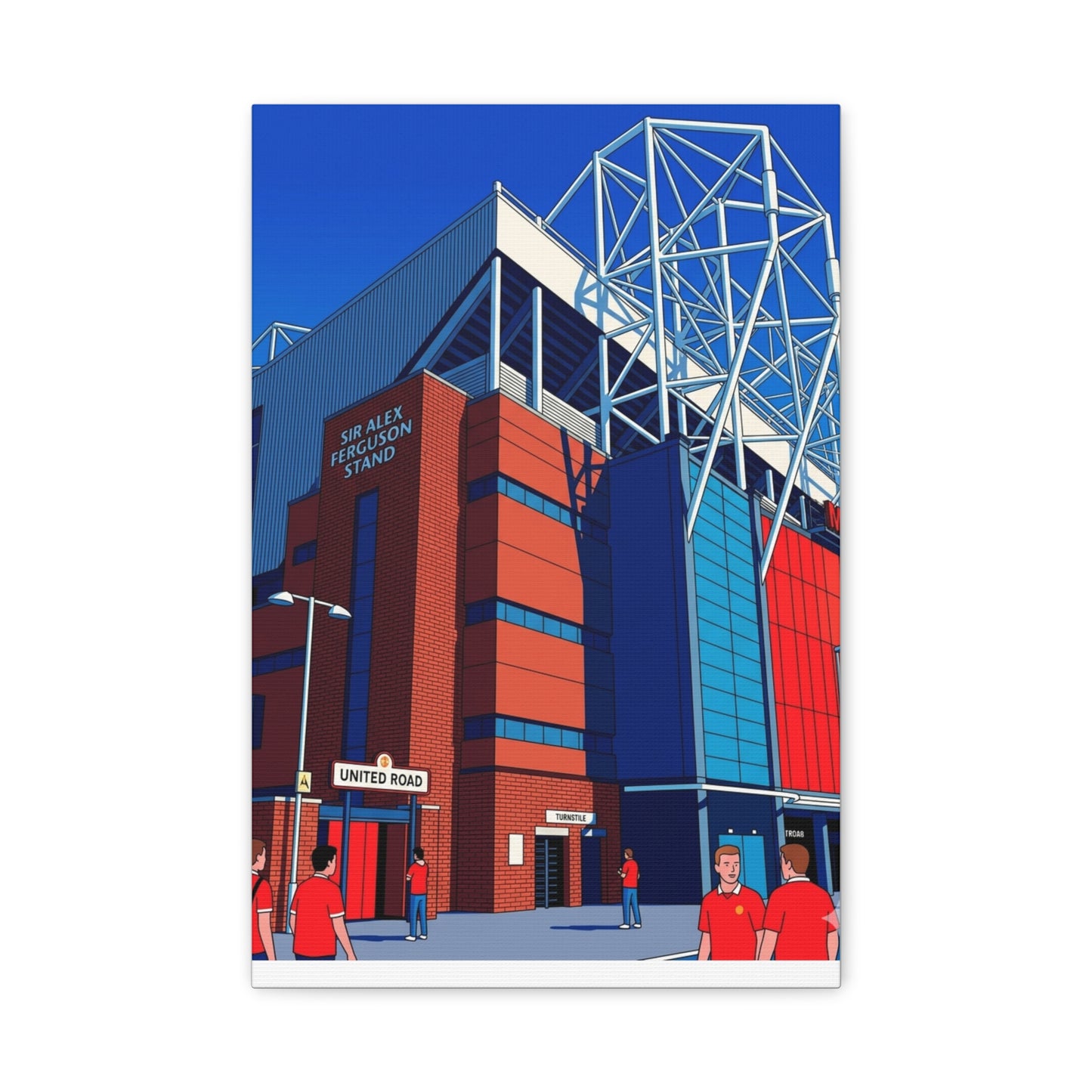 Old Trafford Stadium Sir Alex Ferguson Manchester Entrance | Manchester United Stadium Football Canvas Print