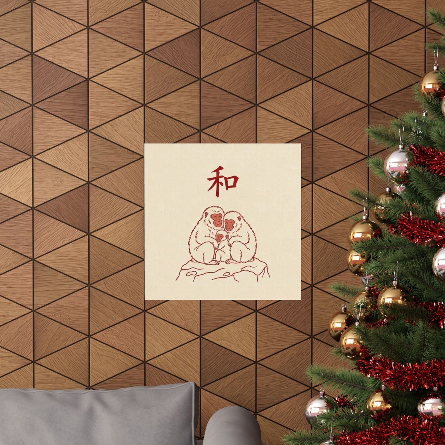 Japanese Peace Macaques Family Meditation Matte Poster