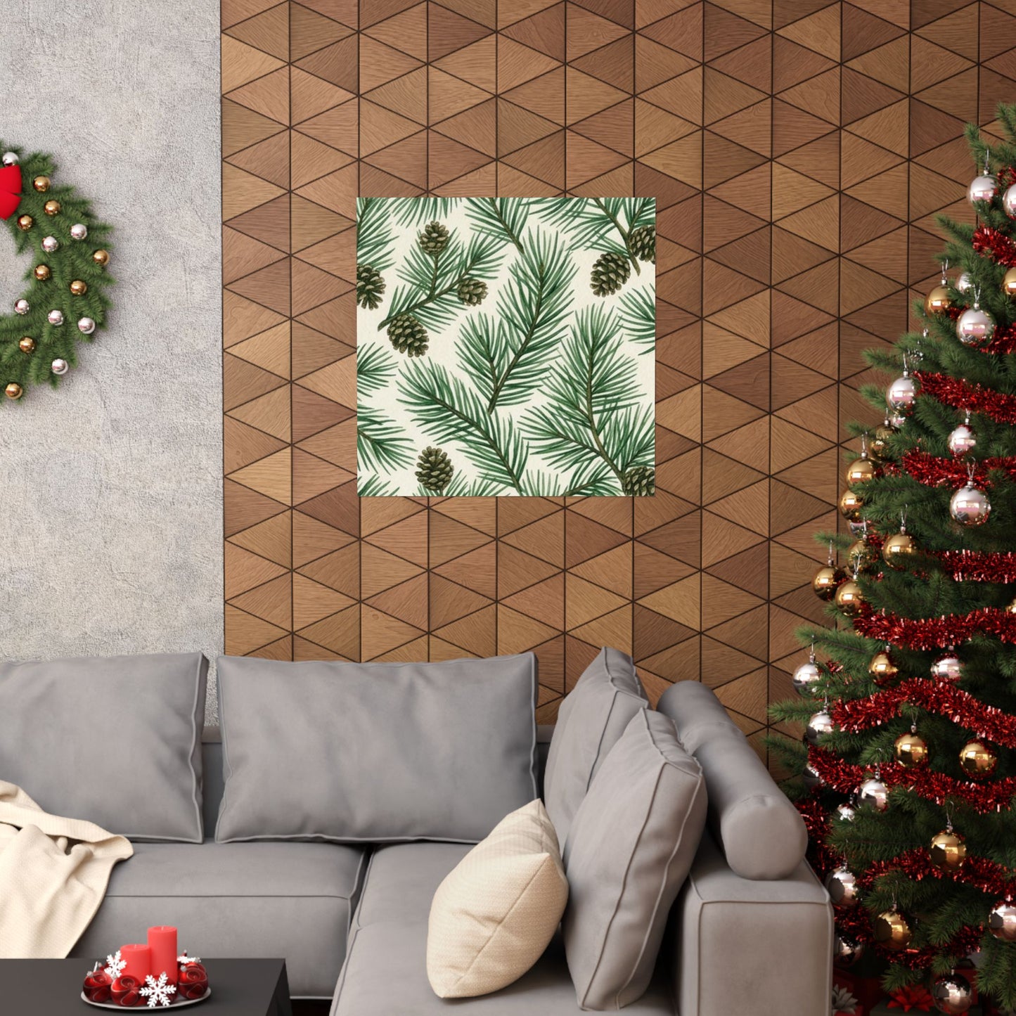 Botanical Pine Frongs Watercolor Matte Vertical Poster