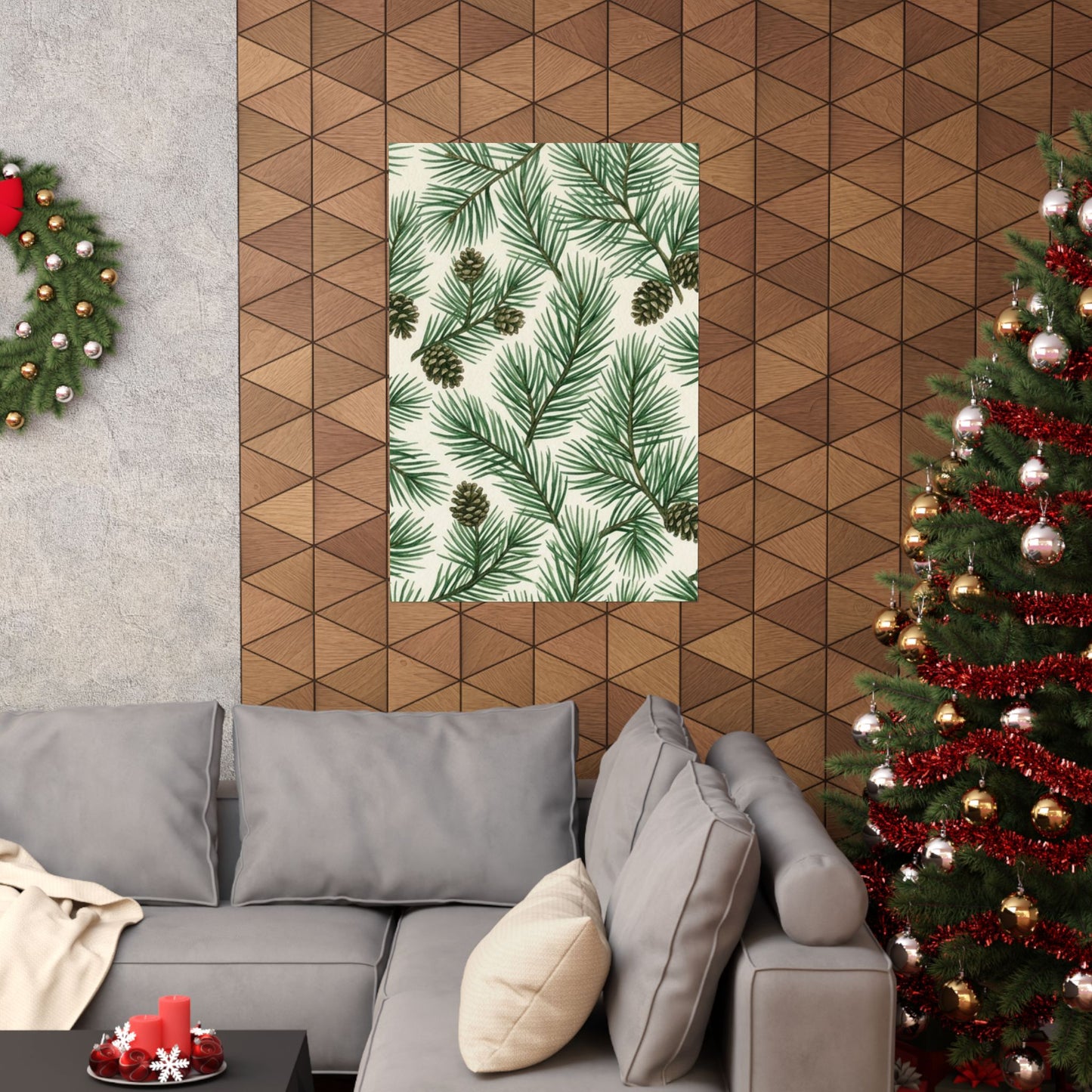 Botanical Pine Frongs Watercolor Matte Vertical Poster