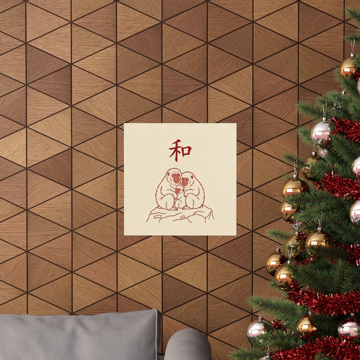 Japanese Peace Macaques Family Meditation Matte Poster