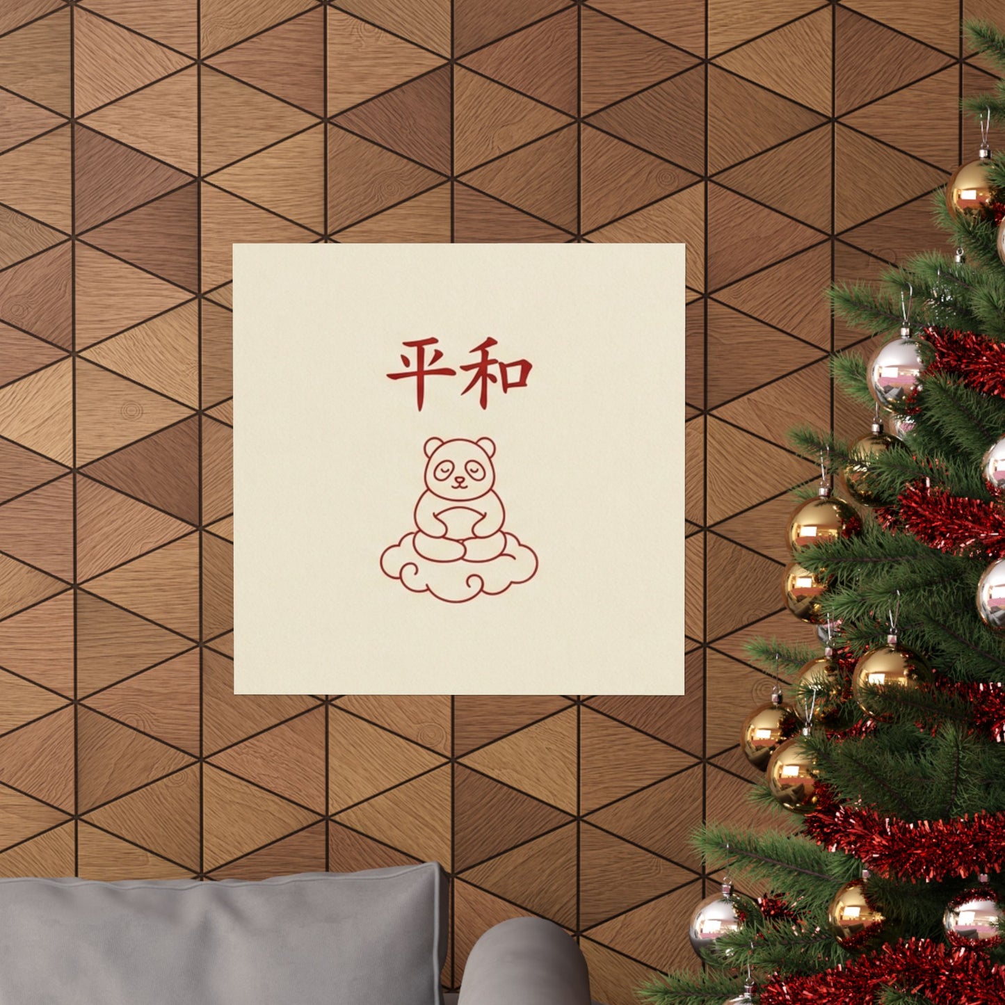 Japanese Peace Panda Meditation Matte Poster