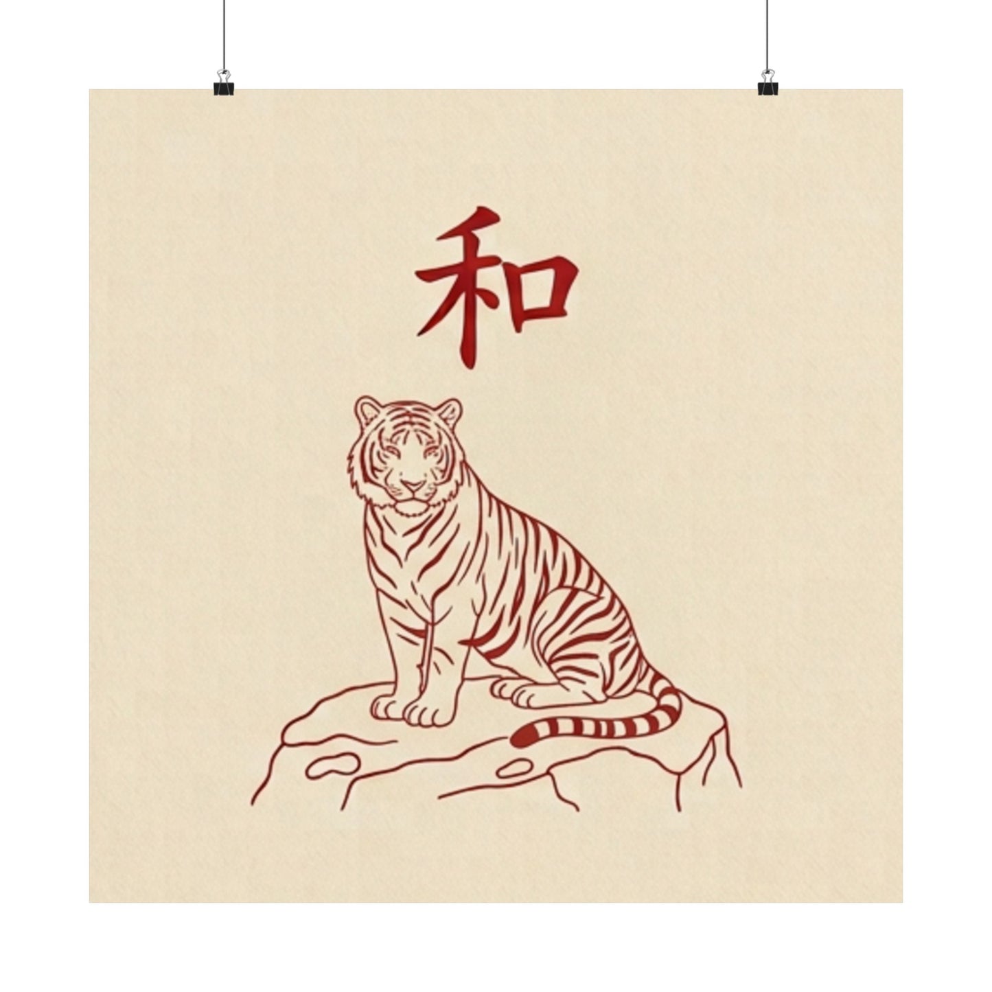 Japanese Peace Tiger Meditation Matte Poster