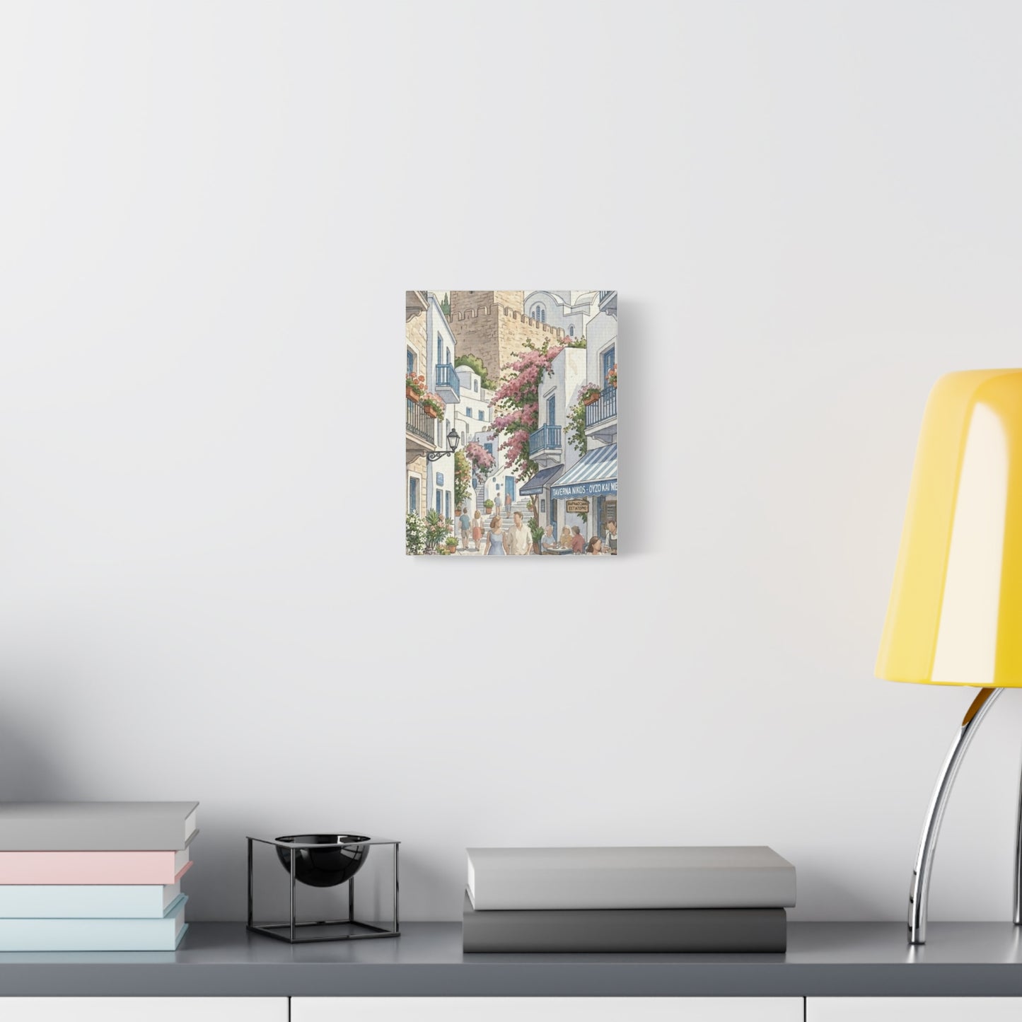 Greek Village Street | Athens, Mykonos, Santorini Greece Canvas Print
