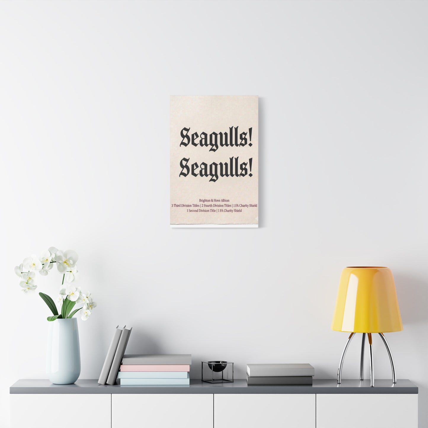 Brighton & Hove 'Seagulls! Seagulls!' Match Day Canvas Print