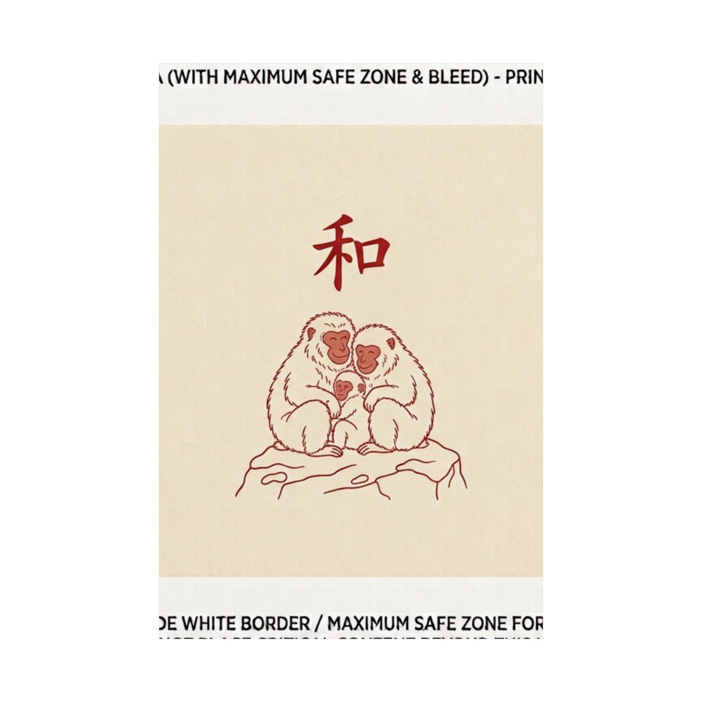 Japanese Peace Macaques Family Meditation Matte Poster