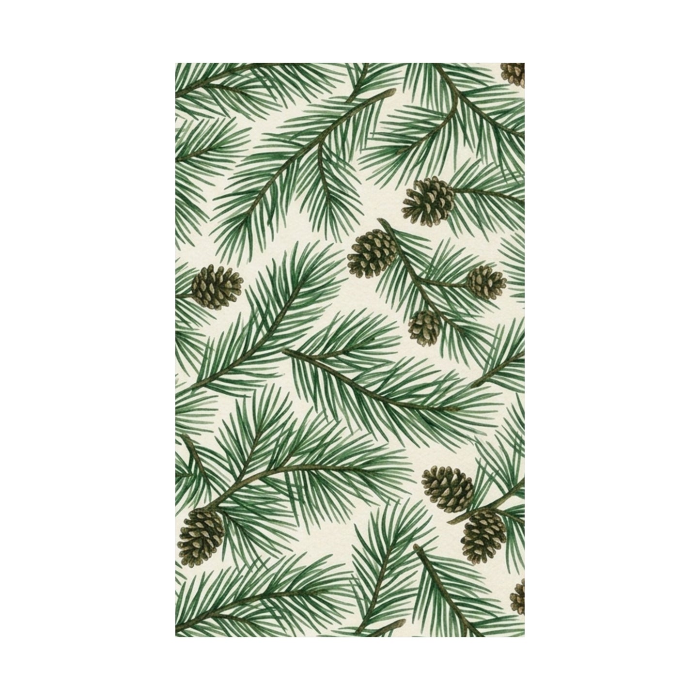 Botanical Pine Frongs Watercolor Matte Vertical Poster