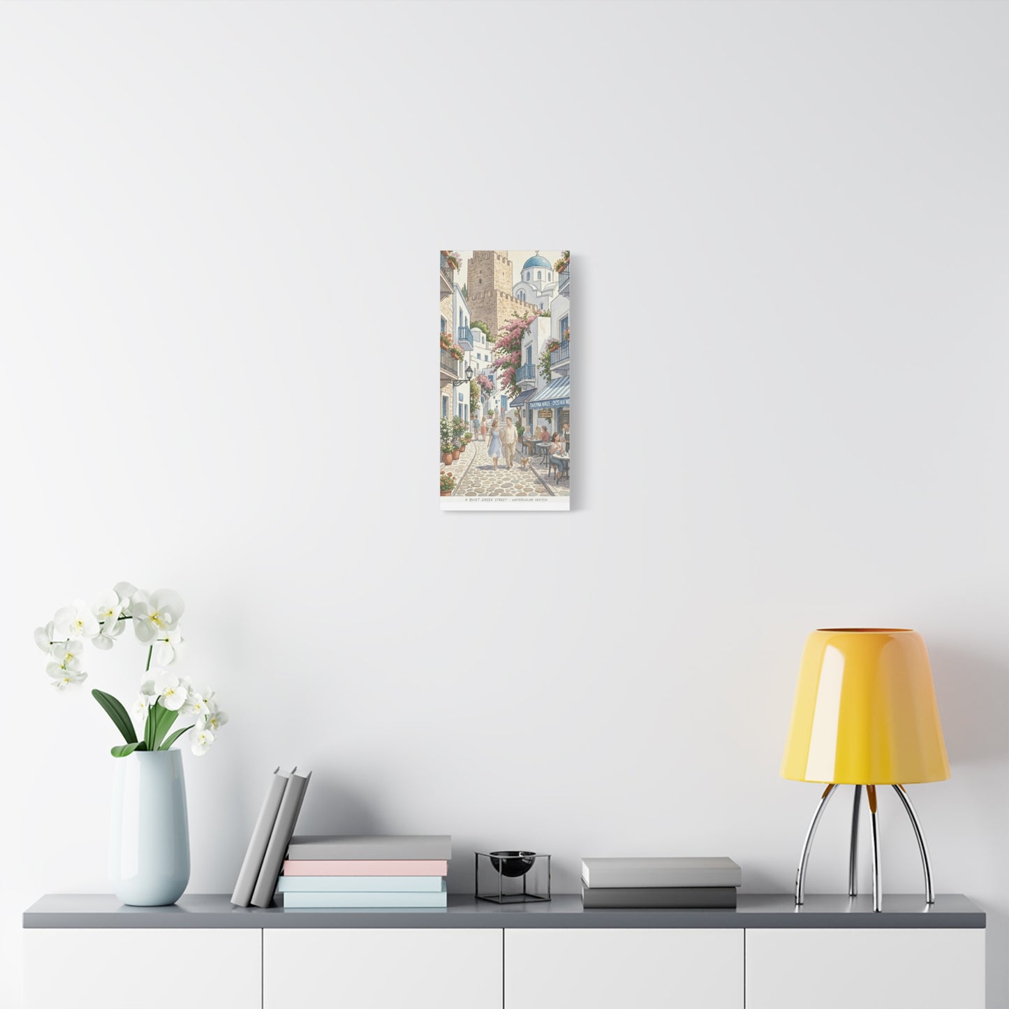 Greek Village Street | Athens, Mykonos, Santorini Greece Canvas Print