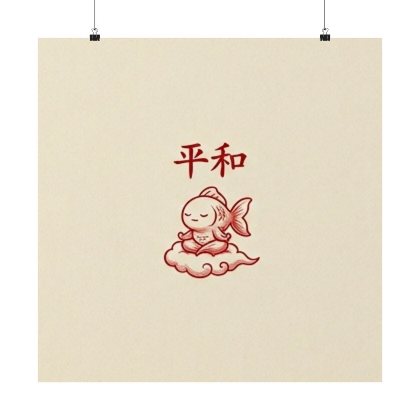 Japanese Peace Goldfish Meditation Matte Vertical Poster