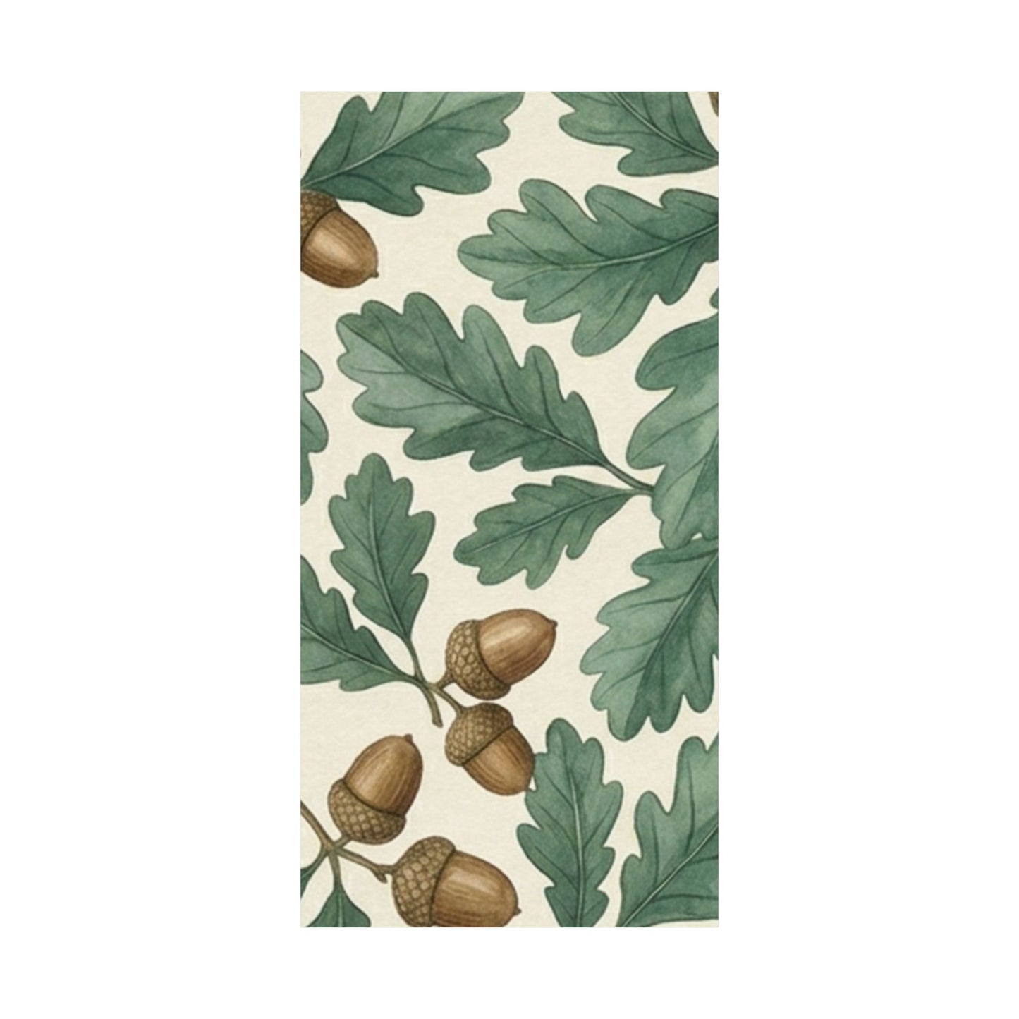 Botanical Oak & Acorns Watercolor Matte Vertical Poster