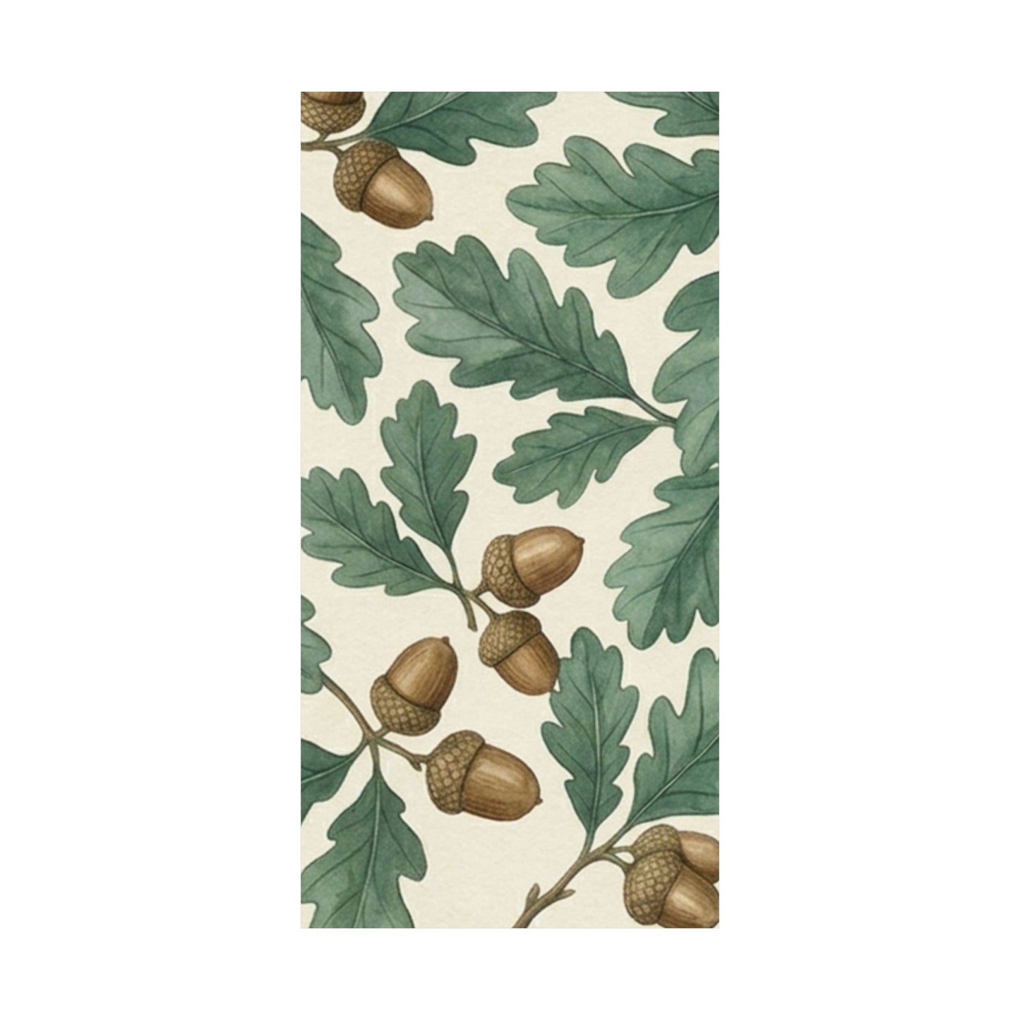 Botanical Oak & Acorns Watercolor Matte Vertical Poster