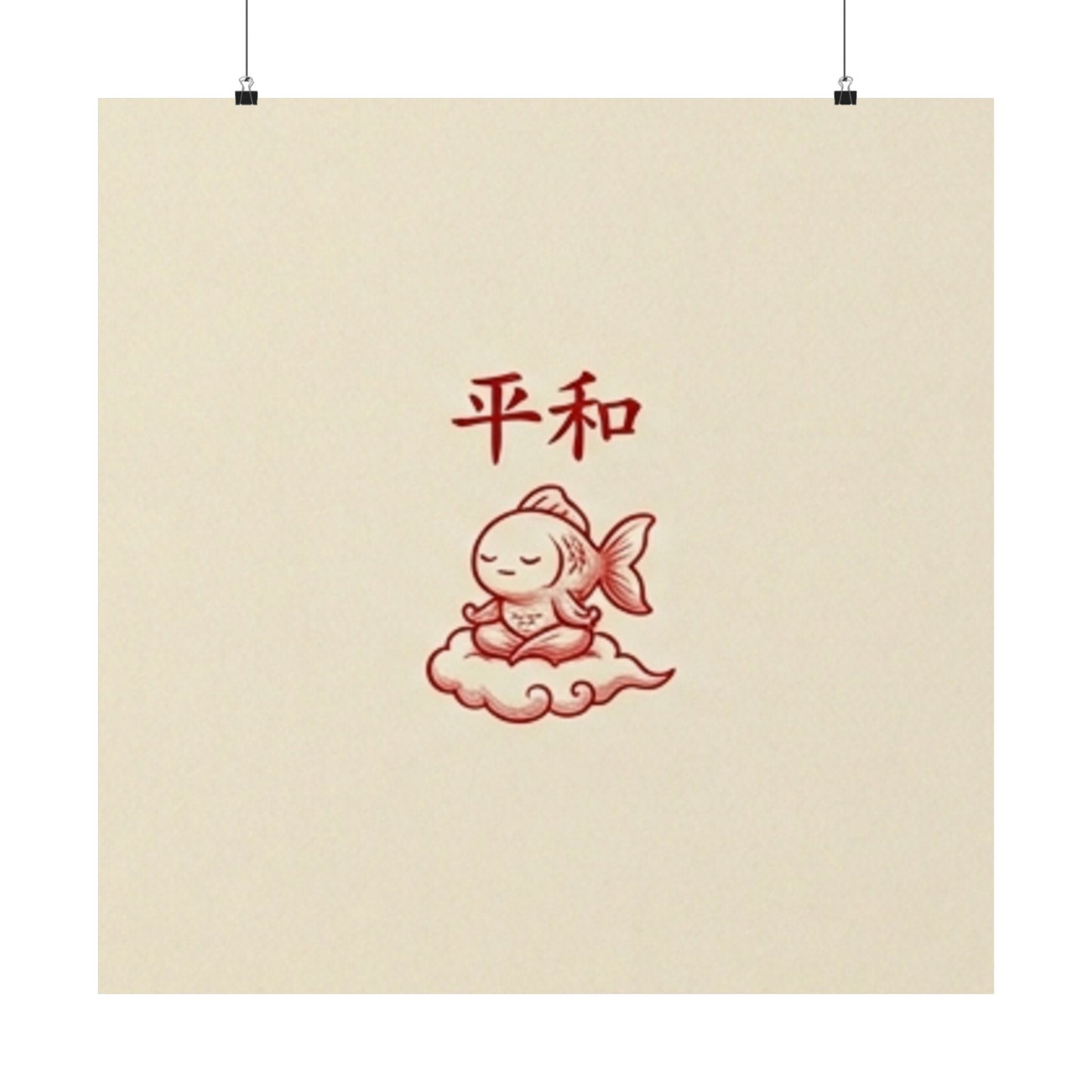 Japanese Peace Goldfish Meditation Matte Vertical Poster
