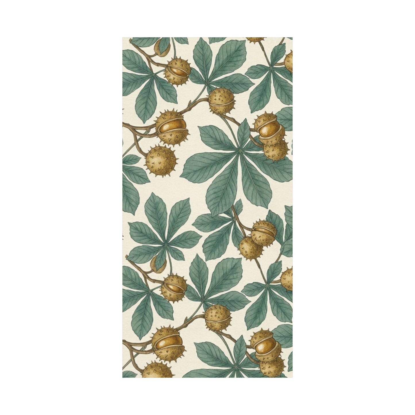 Botanical Conker Watercolor Matte Vertical Poster