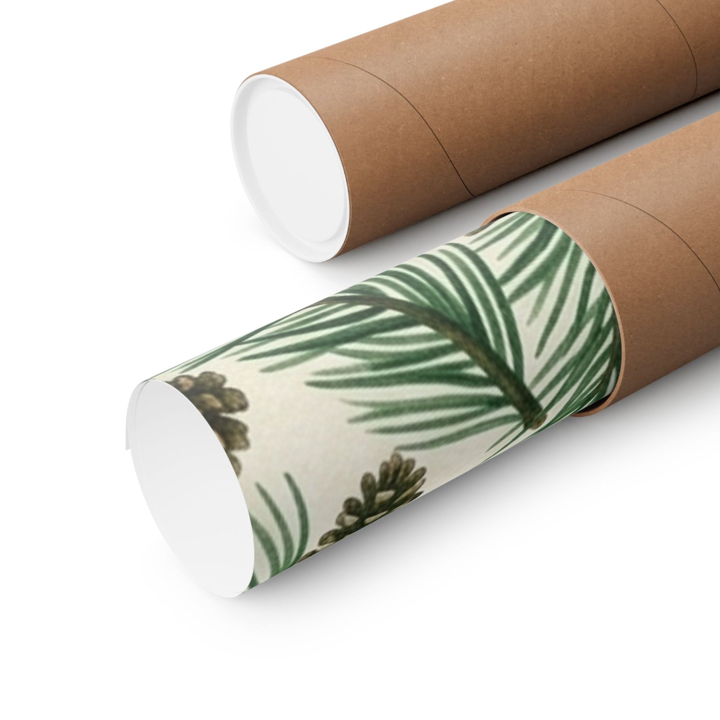 Botanical Pine Frongs Watercolor Matte Vertical Poster