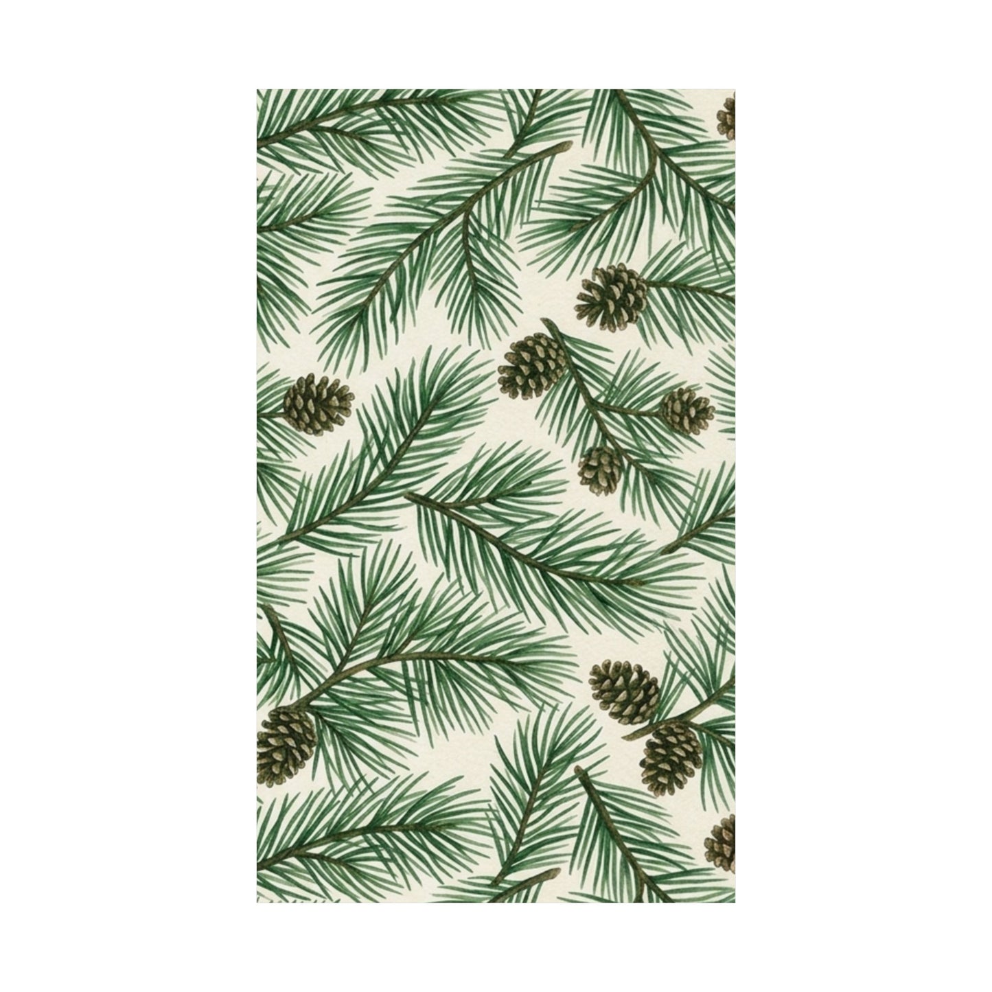 Botanical Pine Frongs Watercolor Matte Vertical Poster
