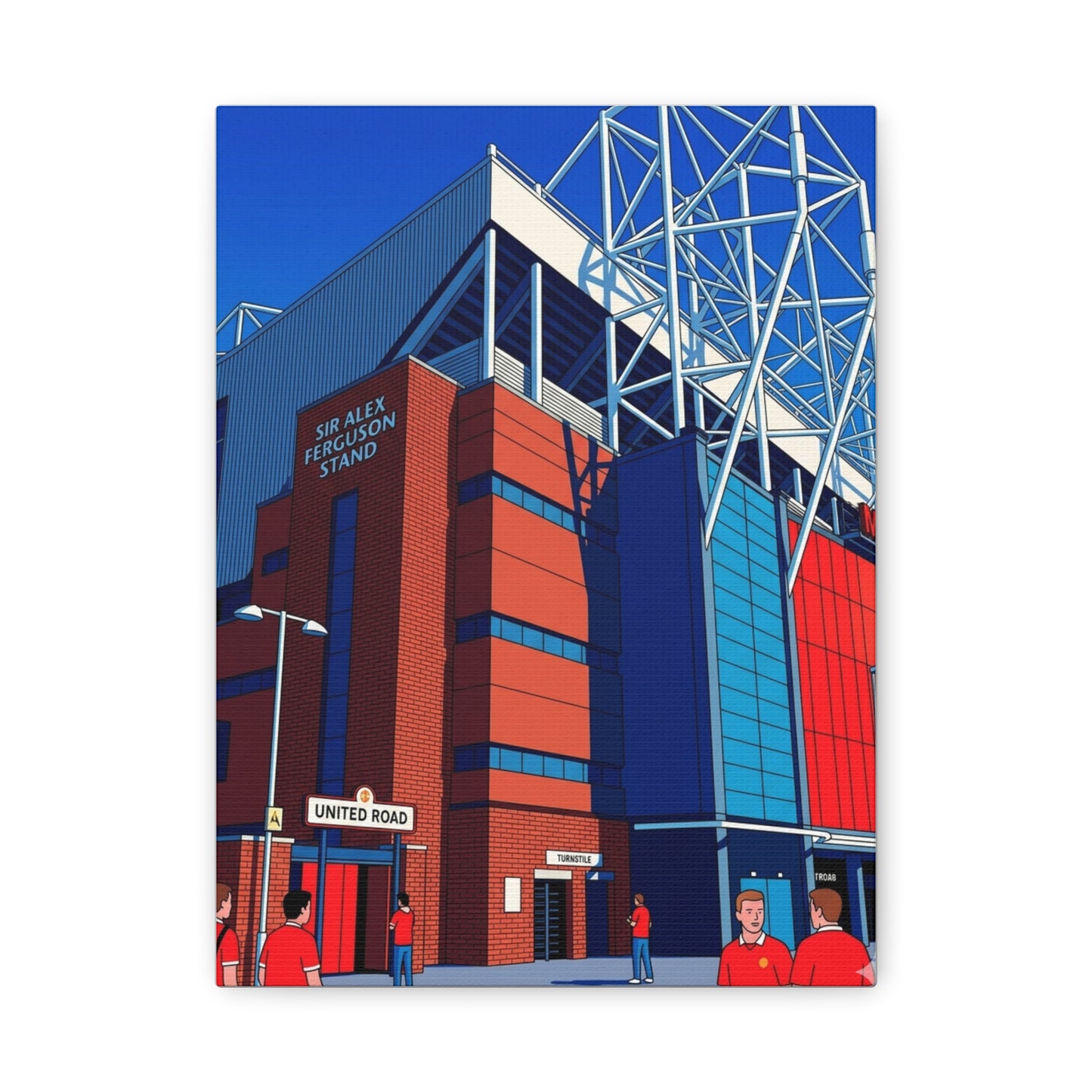 Old Trafford Stadium Sir Alex Ferguson Manchester Entrance | Manchester United Stadium Football Canvas Print