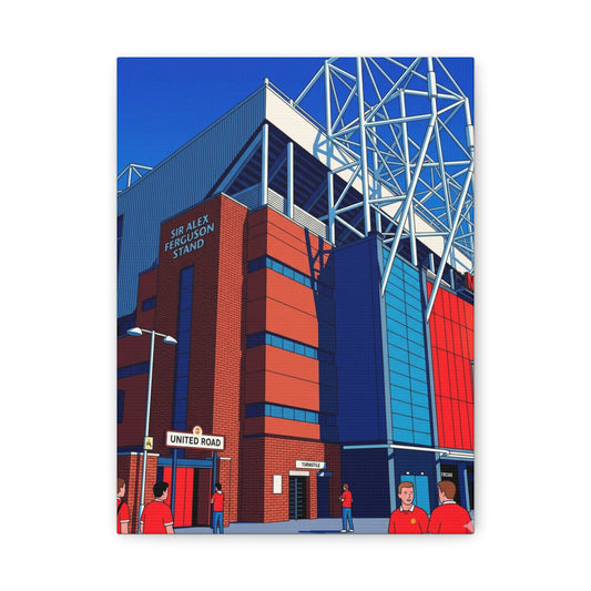 Old Trafford Stadium Sir Alex Ferguson Manchester Entrance | Manchester United Stadium Football Canvas Print