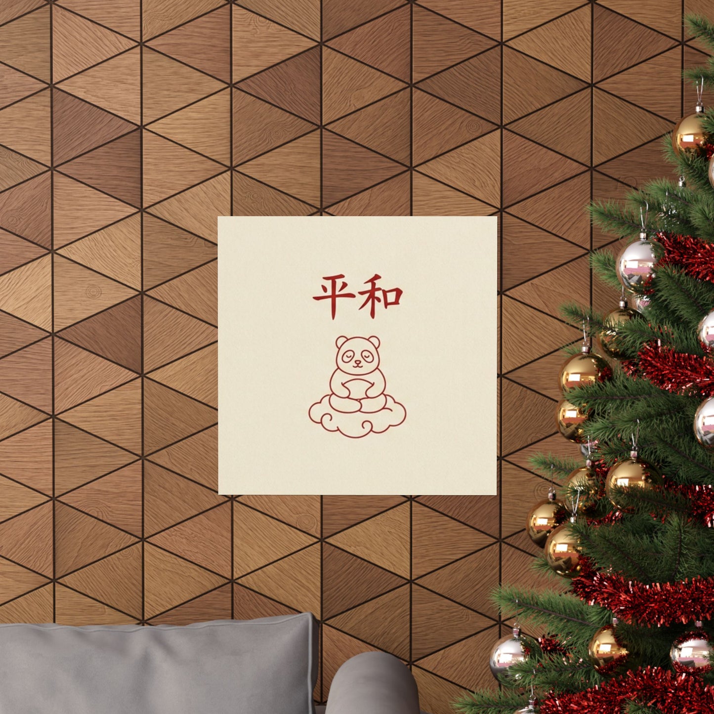 Japanese Peace Panda Meditation Matte Poster