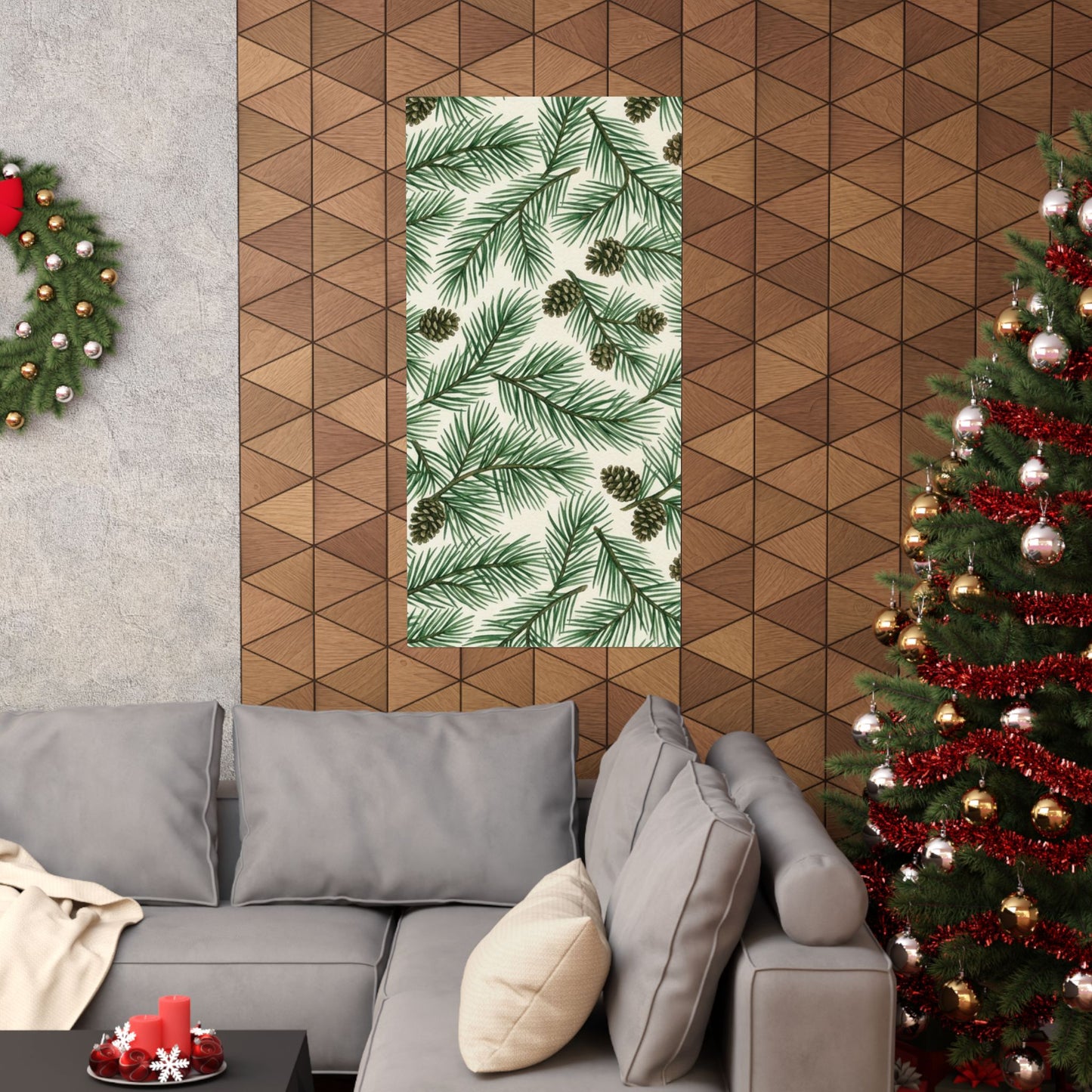 Botanical Pine Frongs Watercolor Matte Vertical Poster