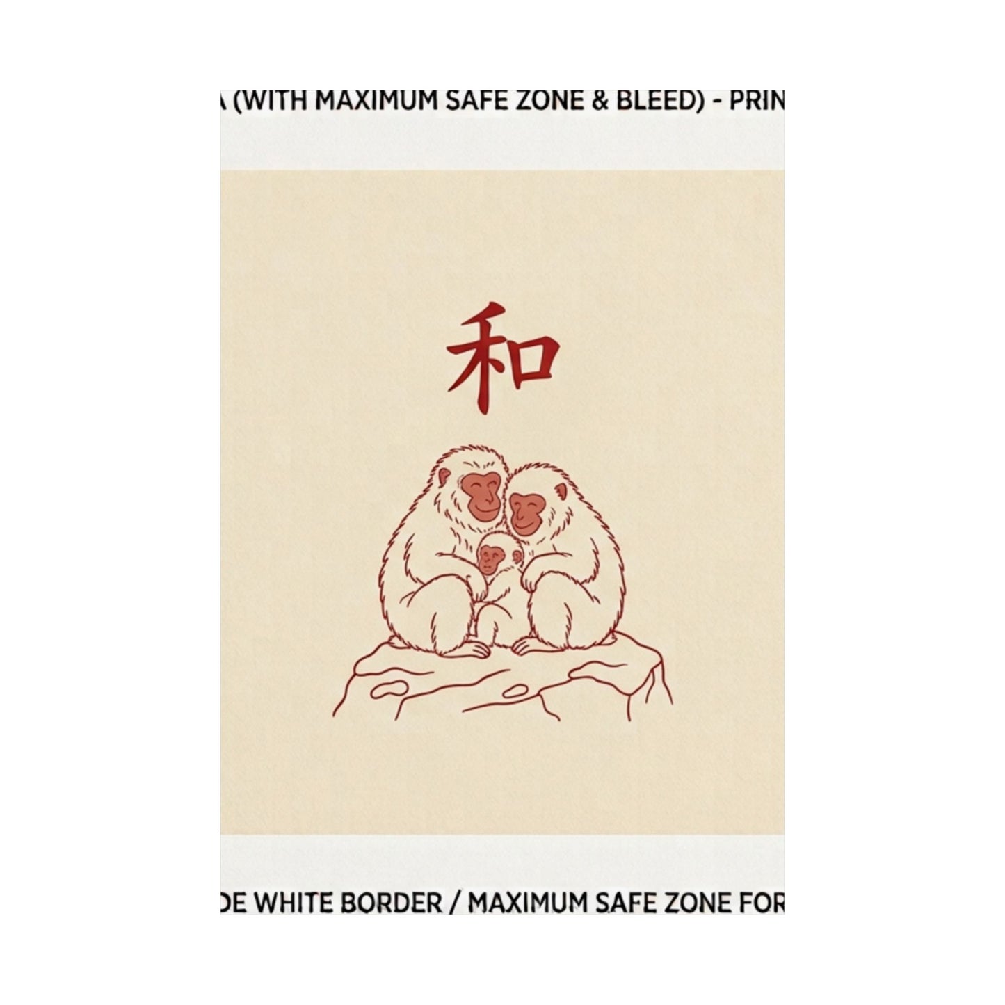 Japanese Peace Macaques Family Meditation Matte Poster