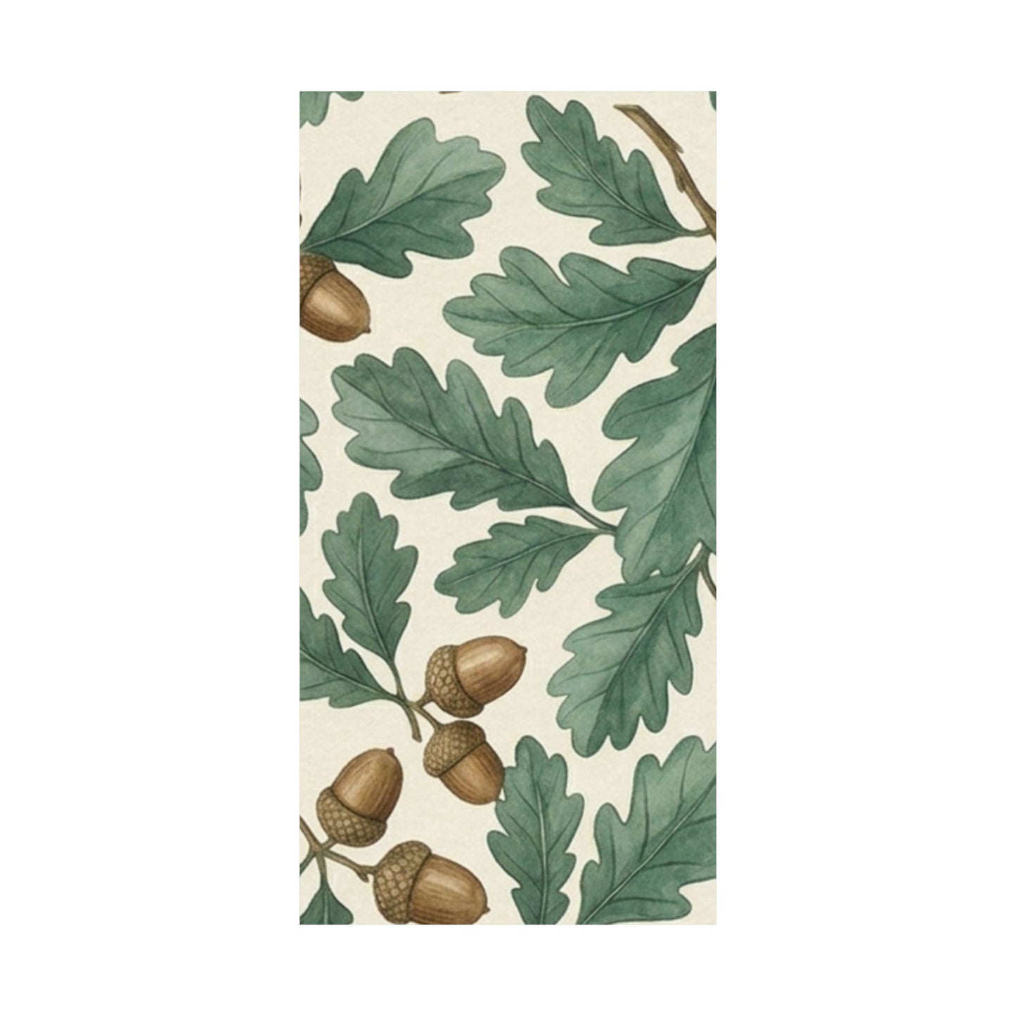 Botanical Oak & Acorns Watercolor Matte Vertical Poster