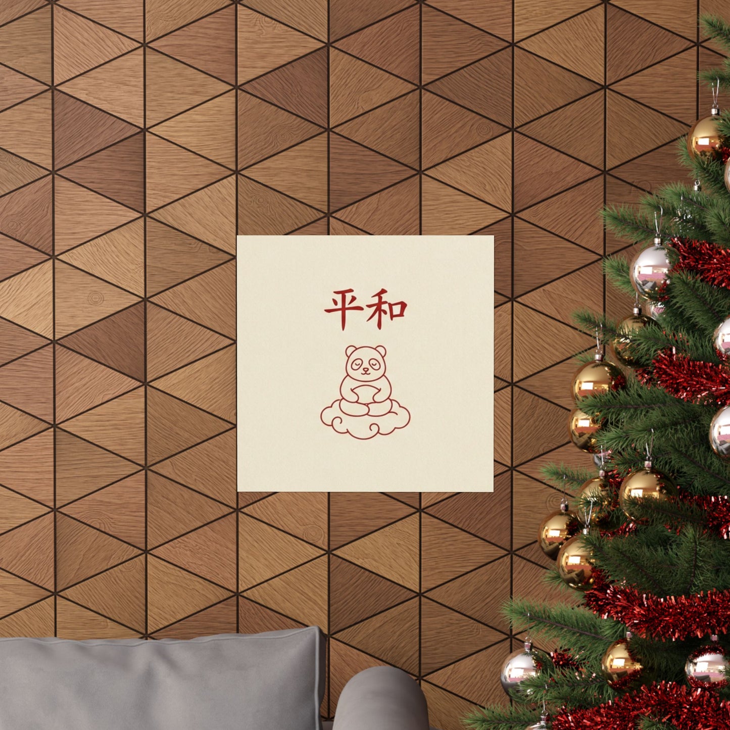 Japanese Peace Panda Meditation Matte Poster