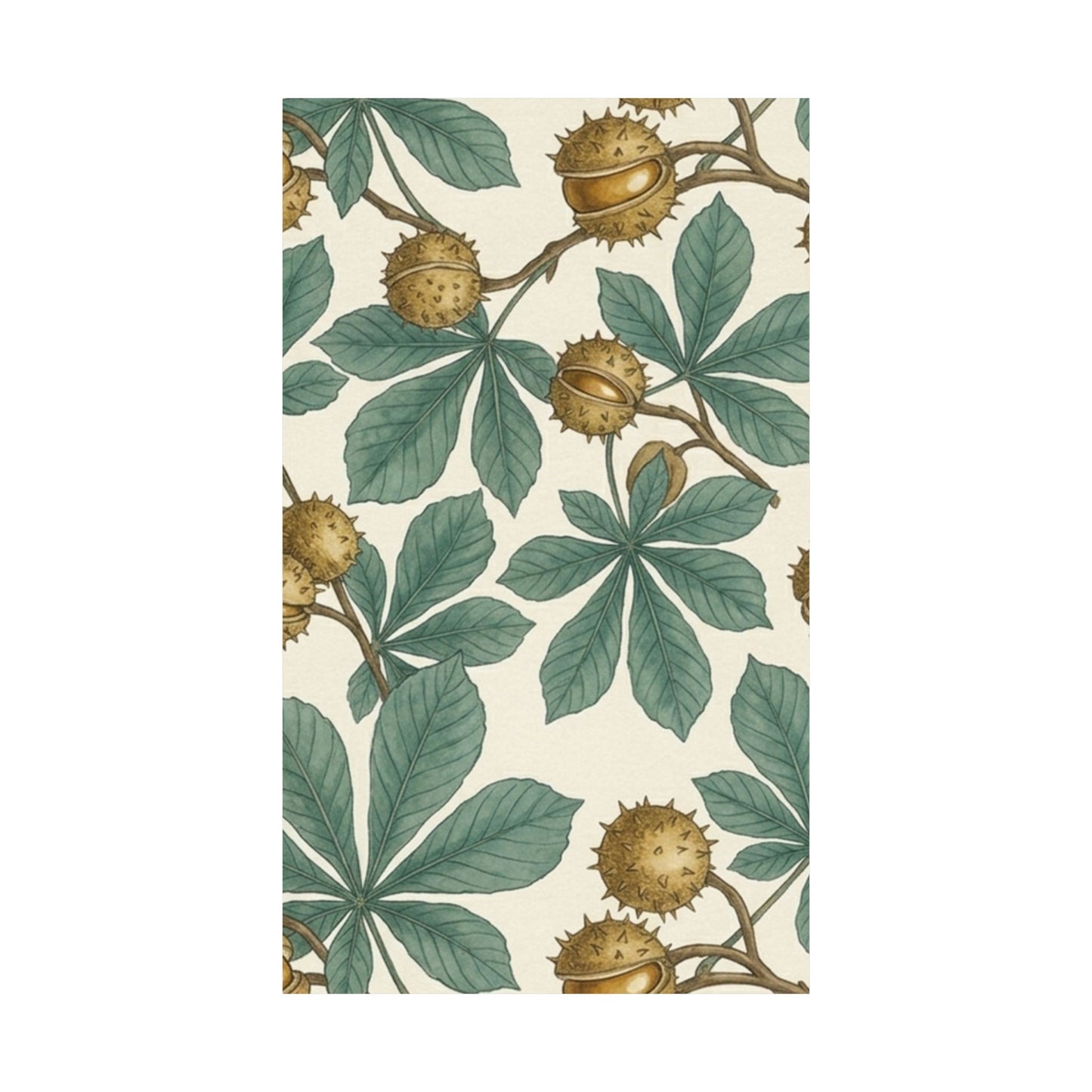 Botanical Conker Watercolor Matte Vertical Poster